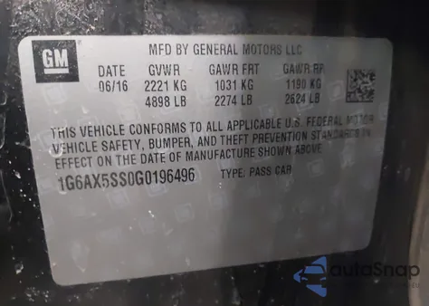 2016 Cadillac Cts Luxury Collection from USA, damaged, VIN 1G6AX5SS0G0196496